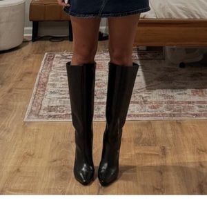 Anthropologie NWT Vince Camuto Black Sutton Heeled Boot Sleek